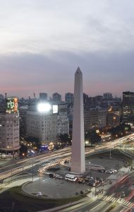 Obelisco in the wide 9 de Julio Avenue